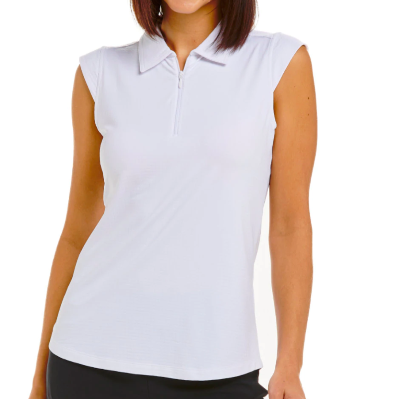 IBKUL Solid S/L Polo Top - White