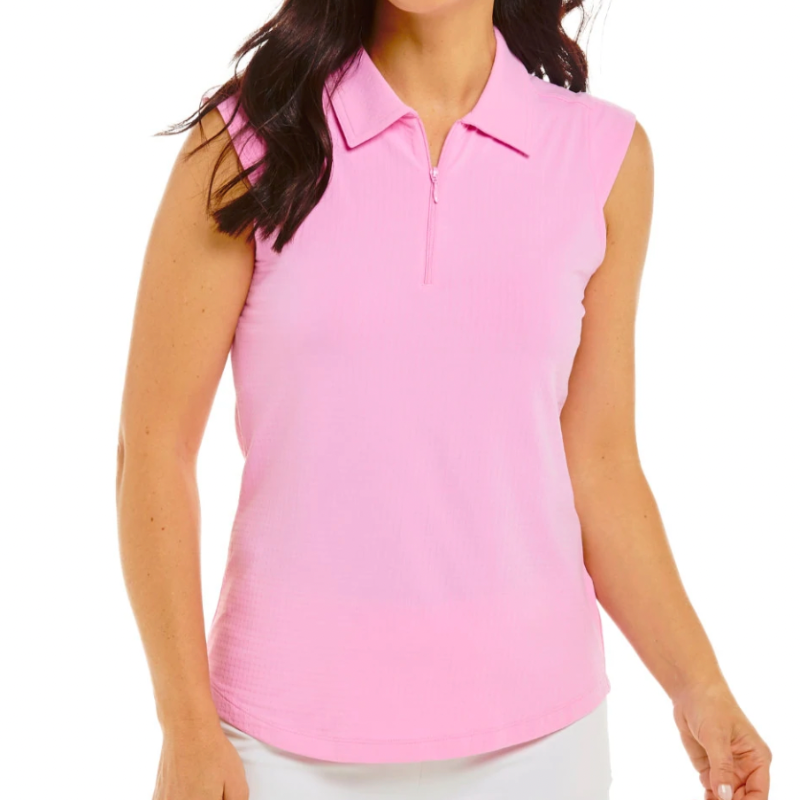 IBKUL Solid S/L Polo - Candy Pink