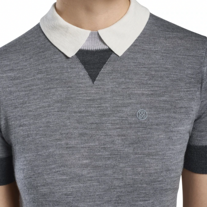 G/FORE Layered S/S Polo Sweater - Grey