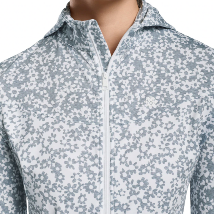 G/FORE Floral Full-Zip L/S Top - Grey