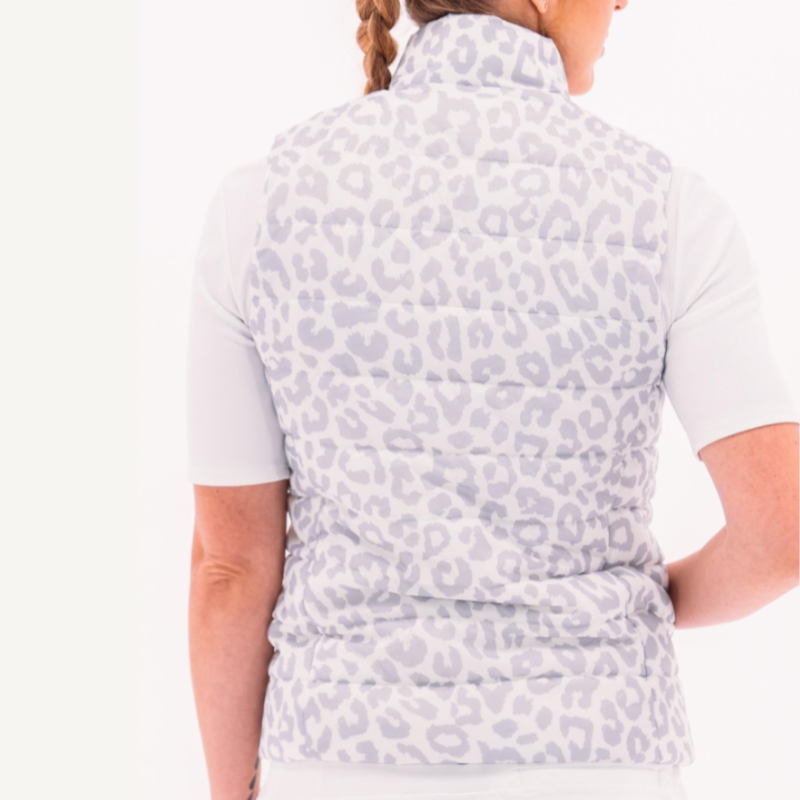 Foray Golf Quilted Packable Vest - White Leopard
