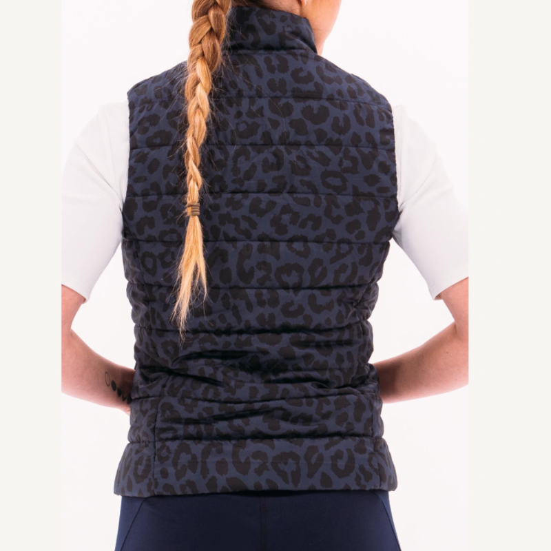 Foray Golf Edit Quilted Packable Vest - Navy Leopard
