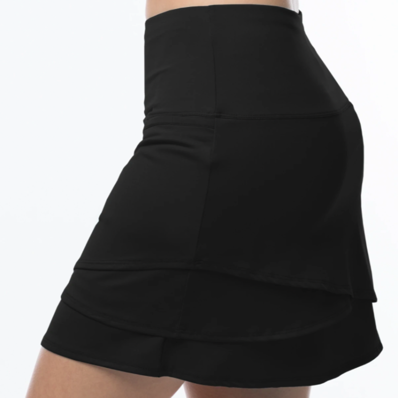 Lucky In Love Scallop Skort(17.5") - Black