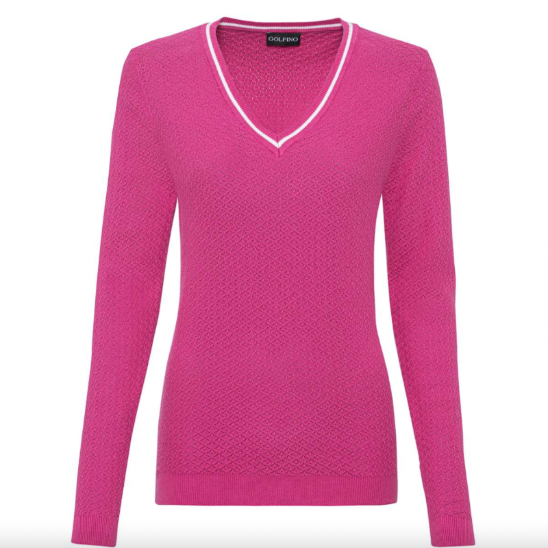 Golfino Out of Bounds V-Neck Pullover - Pink
