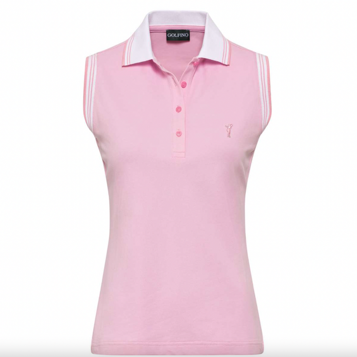 Golfino Maura S/L Polo - Pink/Stripe
