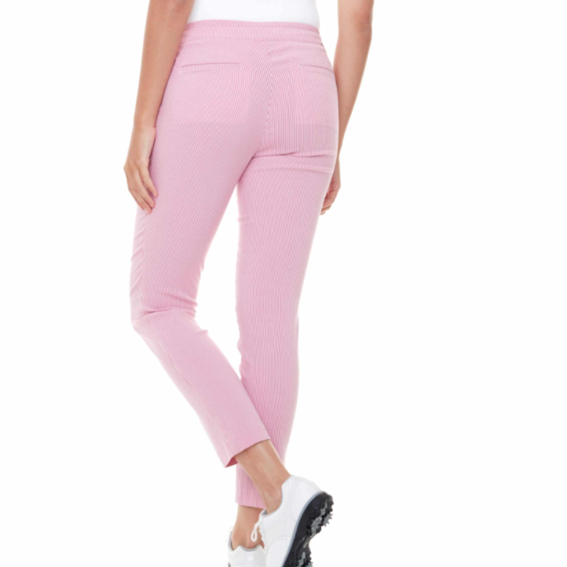 Swing Control Seersucker Stripe Pant (28") - Pink/White