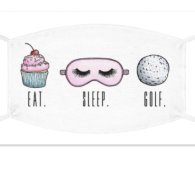 Bloom Designs Mask - Eat, Sleep, Golf