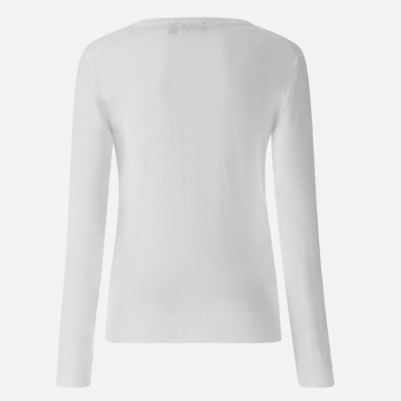 Chervò Nebbiolina Cotton V-Neck Sweater - White