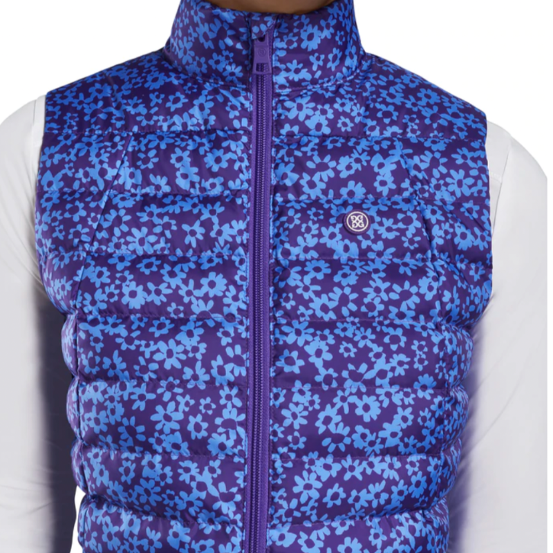 G/FORE Floral Print Puffer Vest - Violet