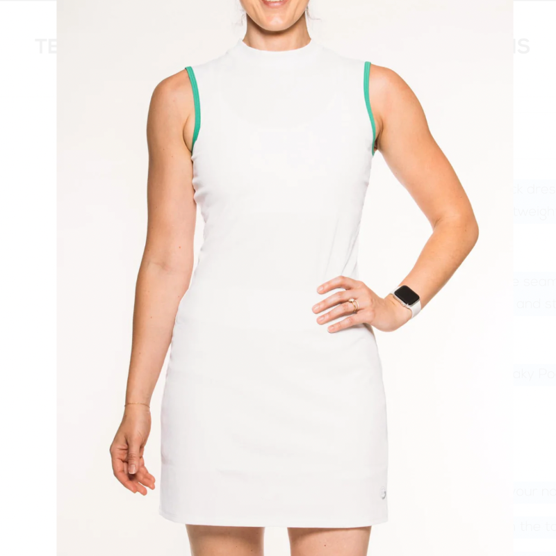 Foray Golf Rib Tennis Dress - White/Green