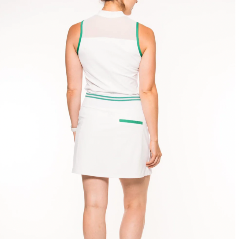 Foray Golf Knit Tennis Skirt - White/Green