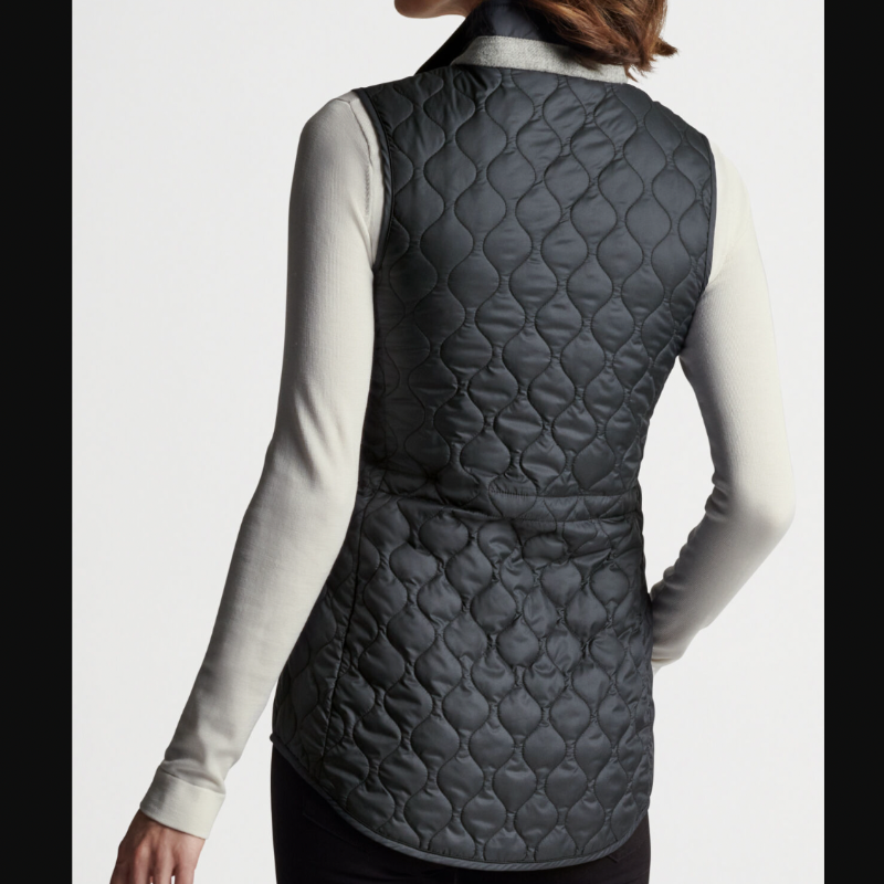 Peter Millar Addison Quilted Travel Vest - Charcoal