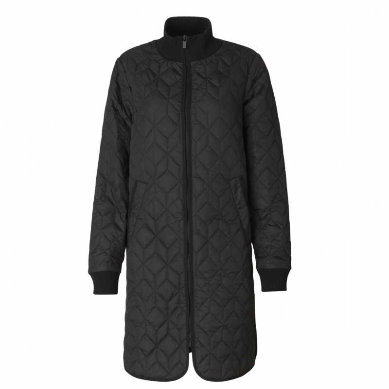 Ilse Jacobsen Long Quilted Coat - Black