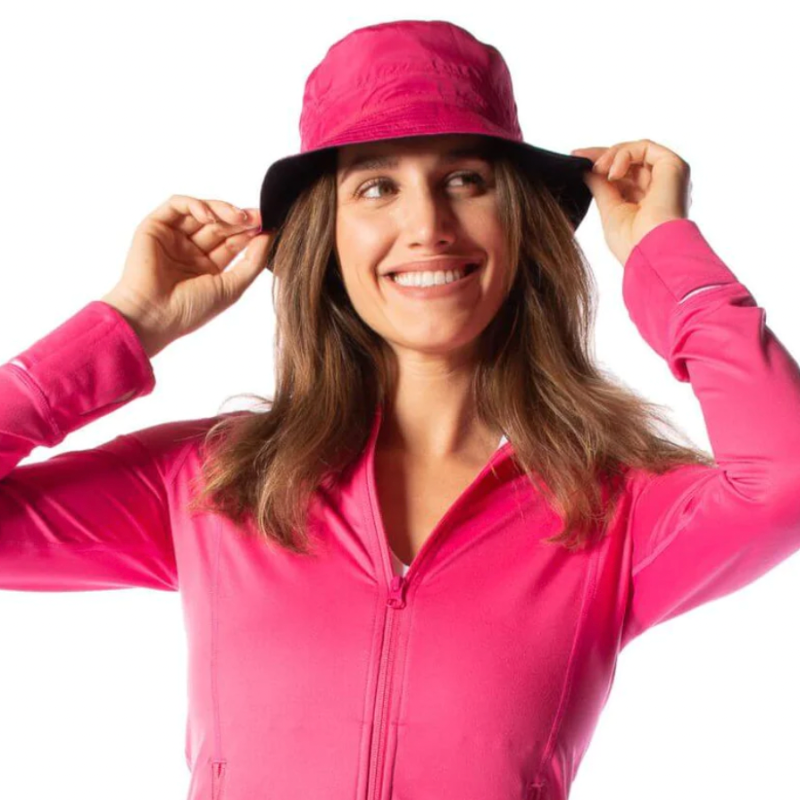 Golftini Reversible Bucket Hat - Black/Hot Pink
