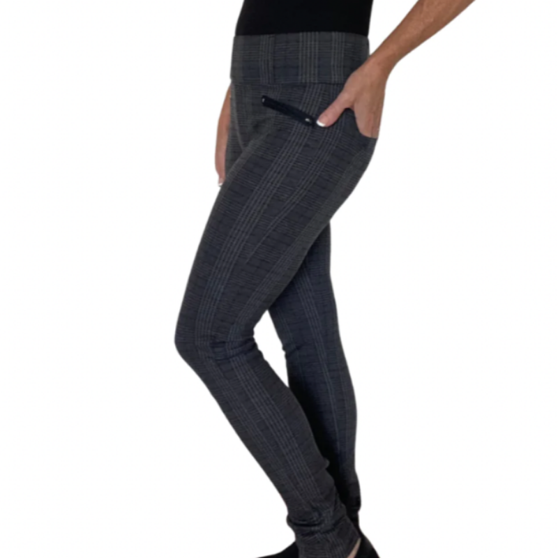 LaaTeeDa Slim Pant - Grey Plaid – Open Court