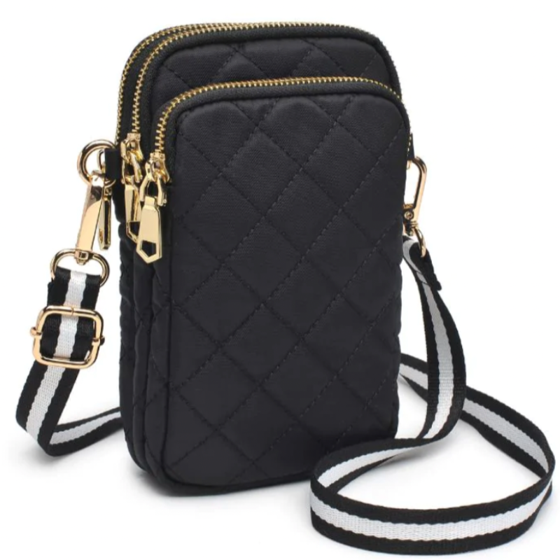 Sol and Solene Duality Quilted Cell Phone Crossbody - Nude