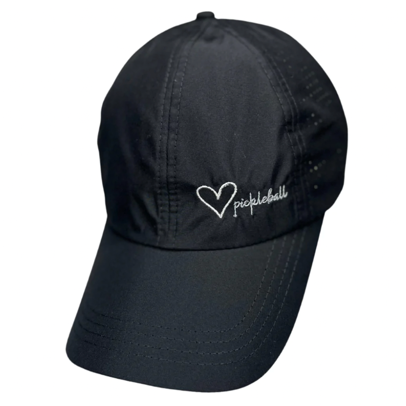 VimHue Love Pickleball Hat (Elastic) - Black