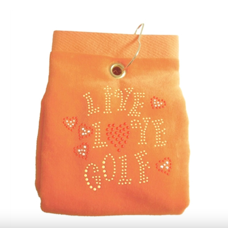 Navika Golf Towel - Orange - Live, Love, Golf