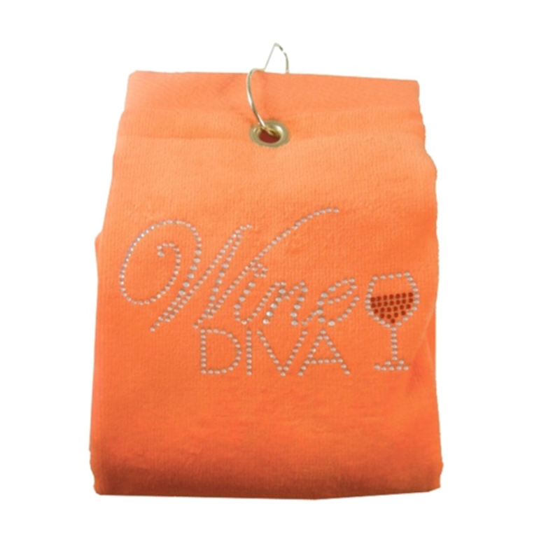 Navika Golf Towel - Orange - Wine Diva