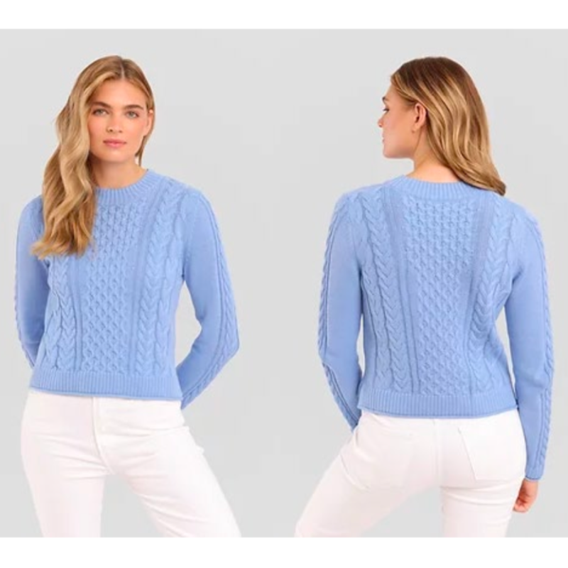 Alashan Cashmere Cable Crew Sweater - Lavender