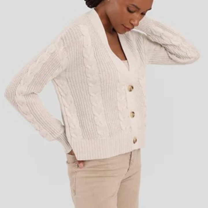 Alashan Cashmere Cable Cardigan - Mineral