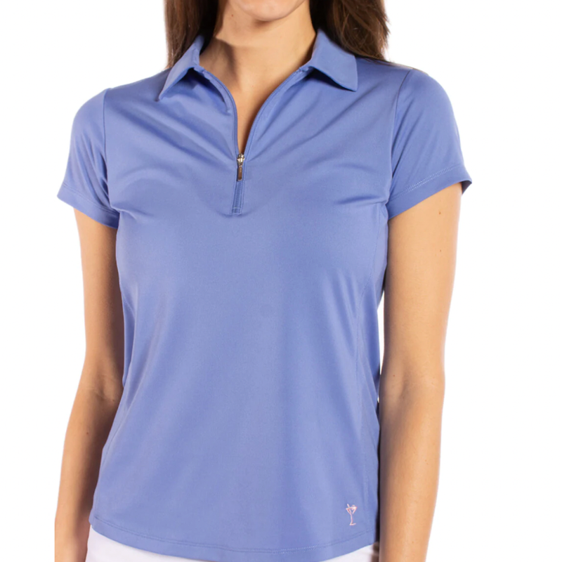 Golftini S/S Zip Tech Polo - Periwinkle