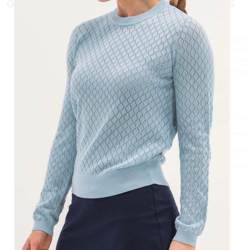 Foray Golf Pointelle Sweater - Blue