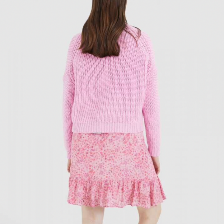 Marc Aurel Rib Mock Sweater - Pink