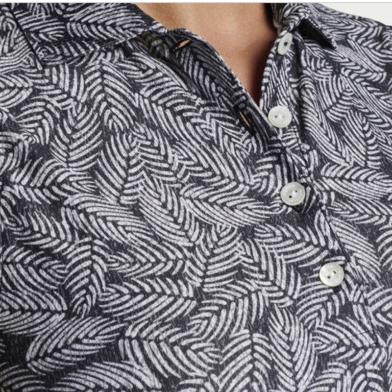 Peter Millar Banded S/L Polo - Black Palm Frond