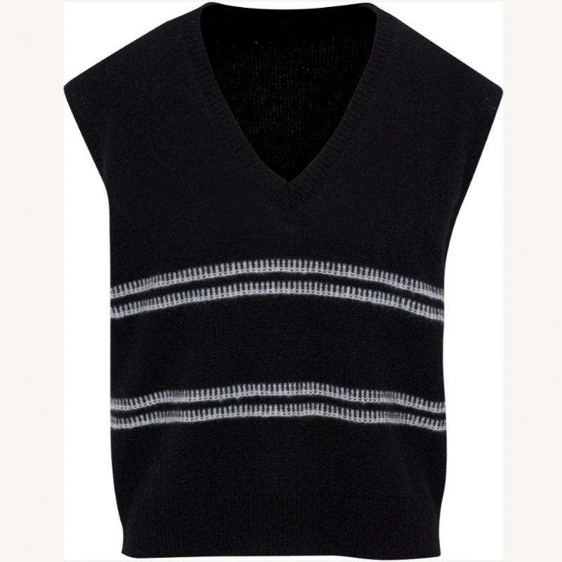 360 Cashmere Fran Sweater Vest - Black