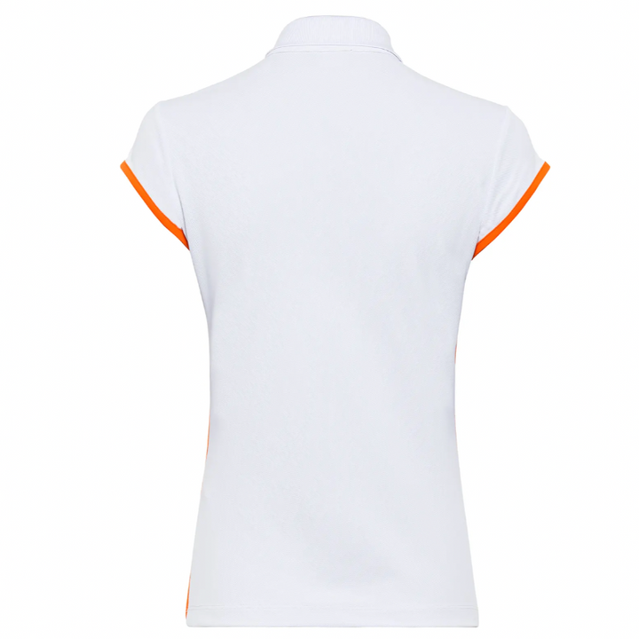 Golfino Natural Light Cap Sleeve Polo - White/Orange