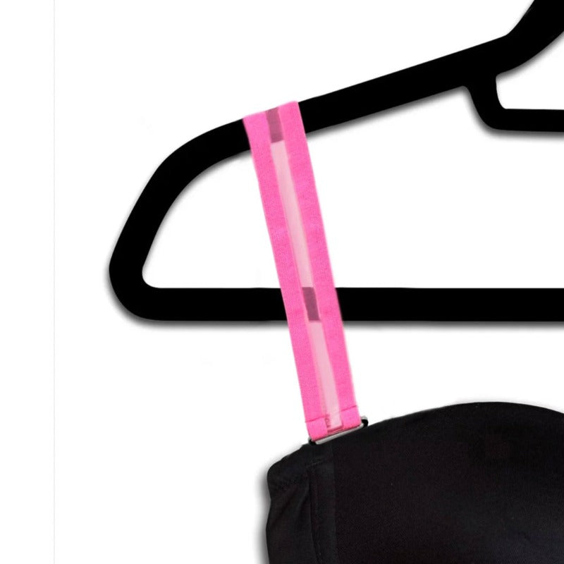 strap-its Plunge Convertible Bra - White/Pink Strap