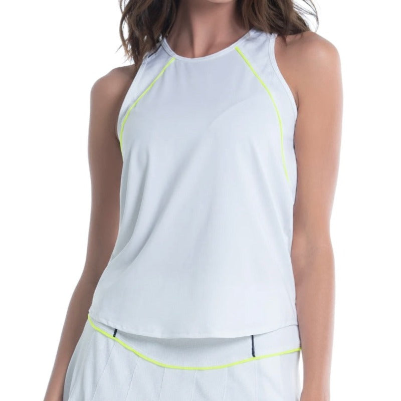 Lucky In Love Sporty Pique Tank - White
