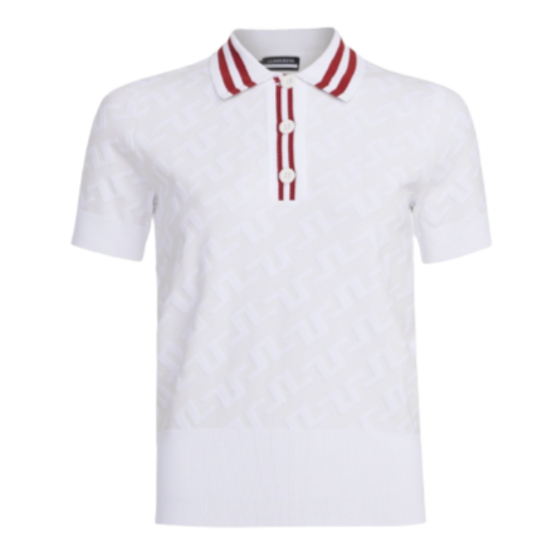 JL Golf Arya Knit Sweater - White/Pink Monogram