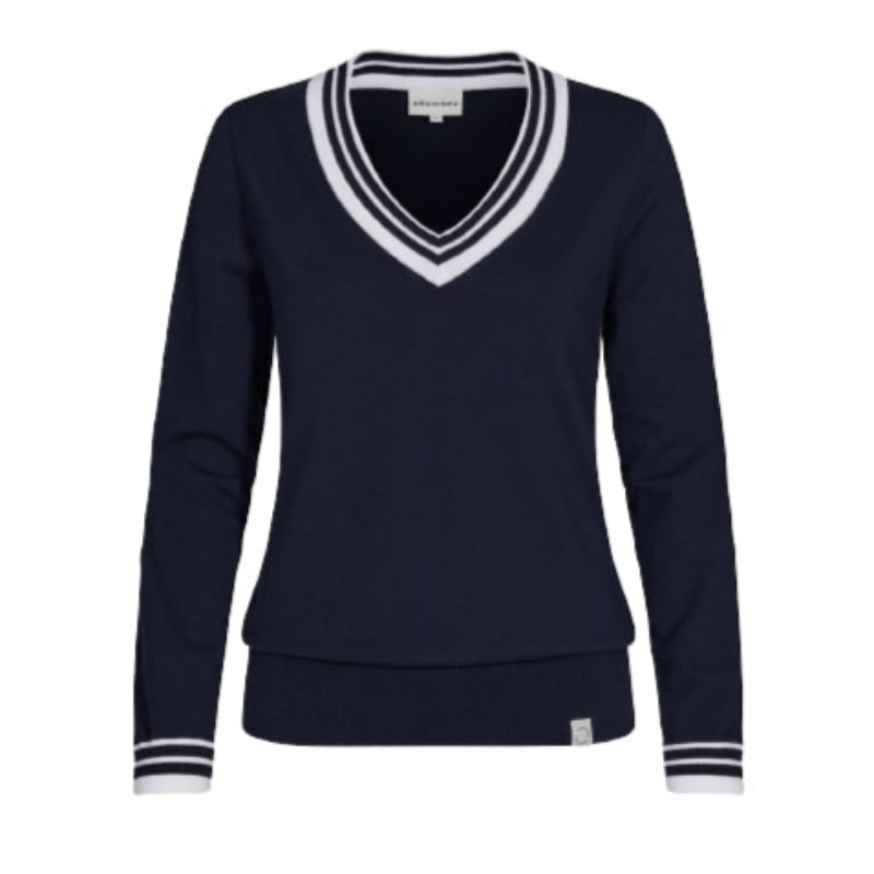 Rohnisch Mae V-Neck Sweater - Navy