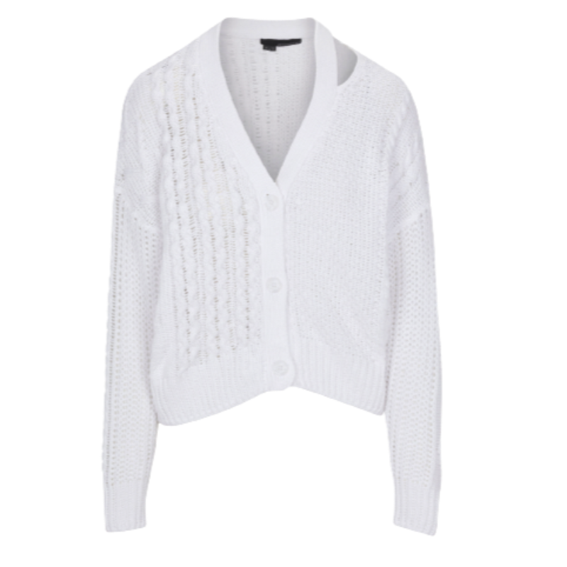 360 Cashmere Laurie Cardigan - Optic White