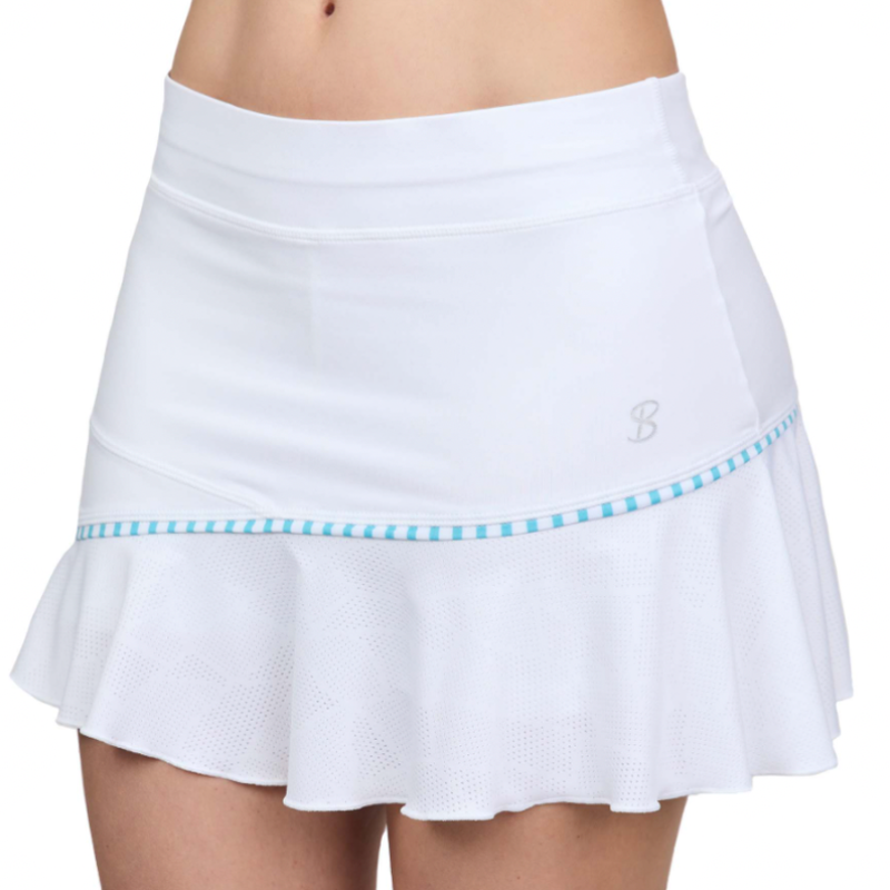 Sofibella 14" Skort - White/Aqua Stripe