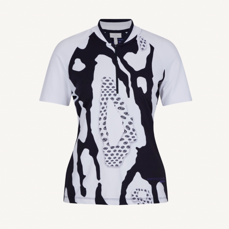 Sportalm Gaby Leo S/S Polo - White/Deep Water