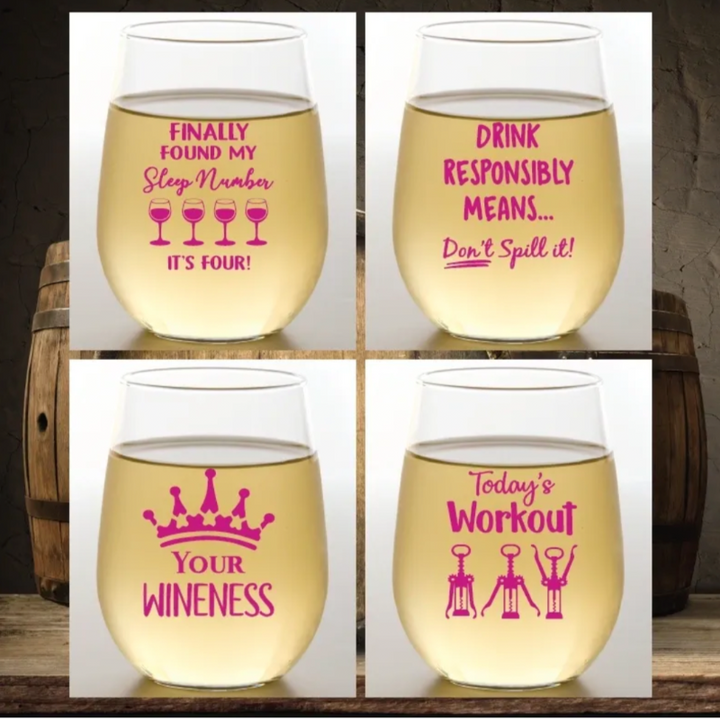 Stemless Wine Glasses(4) - Wine Time