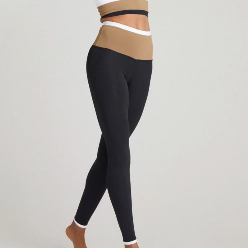 Strut This Catalina Legging - Black/Tobaccoi/White