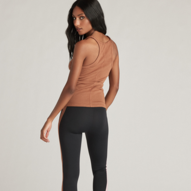 Strut This Laguna Ribbed Tank - Toffee