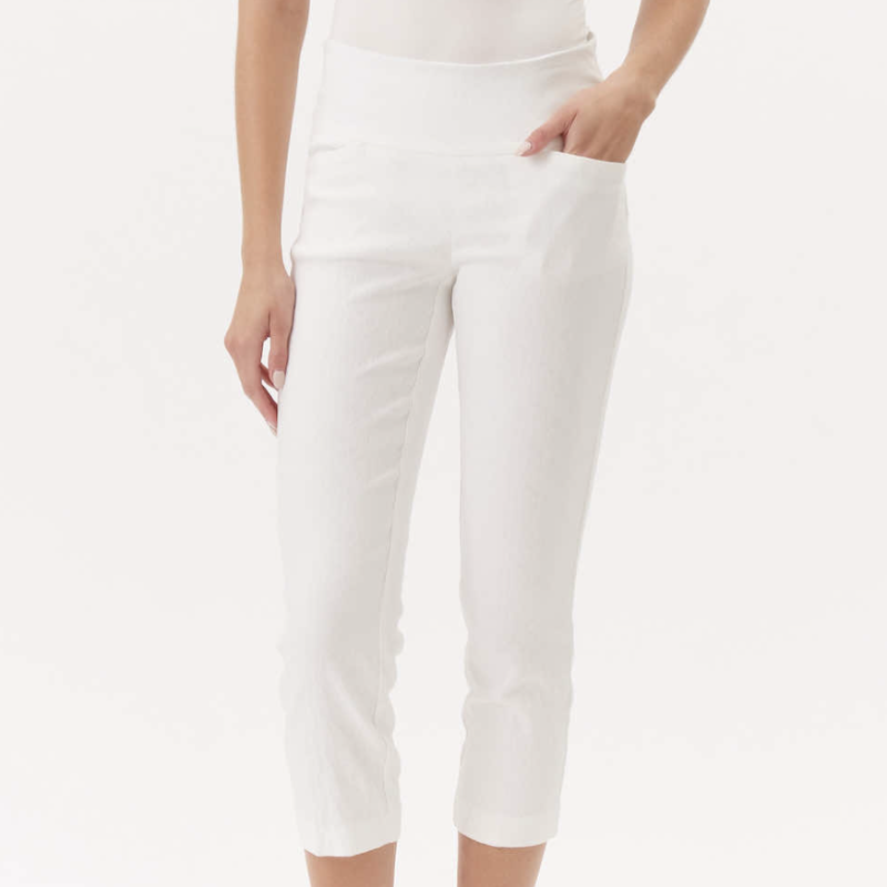 Swing Control Crop Pants (24")- Ivory Jacquard