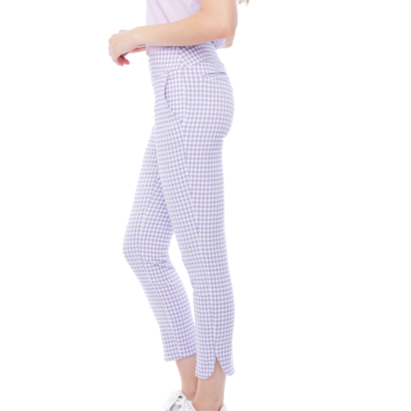 Swing Control Petal Slit Pants (28") - Lilac/White