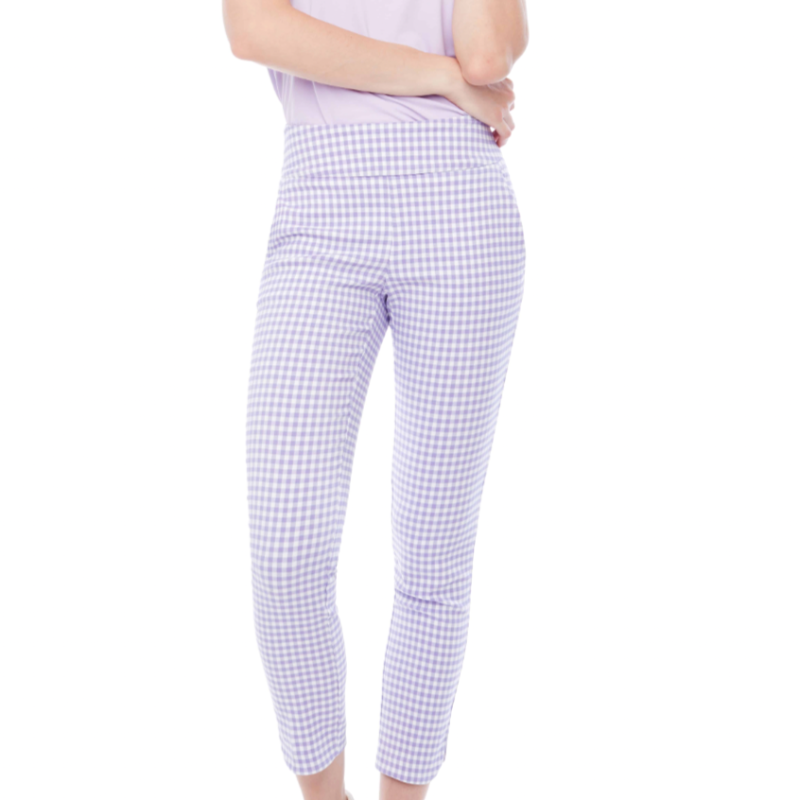 Swing Control Petal Slit Pants (28") - Lilac/White