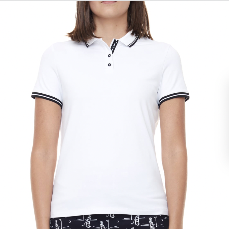 Swing Control S/S Pique Polo - White/Black