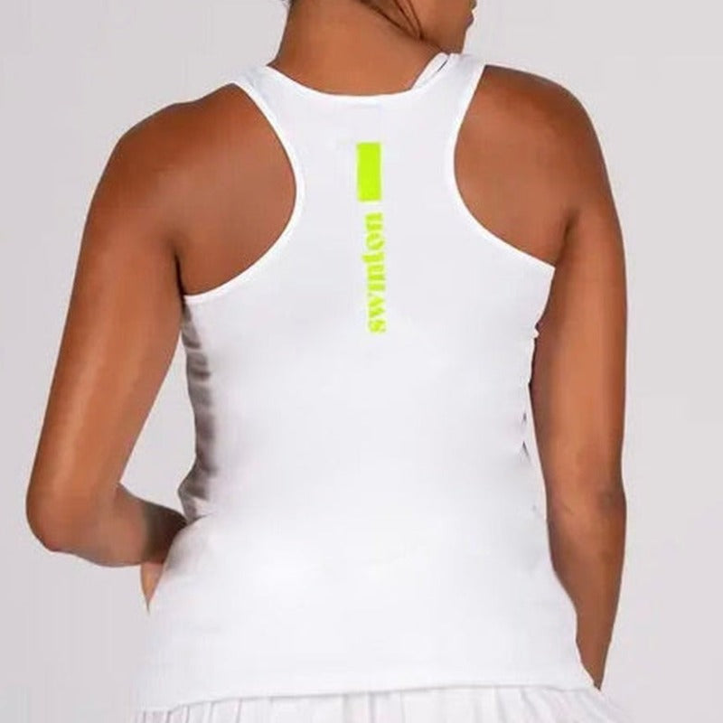 Swinton Women's Racerback Scoop Neck Tank Top - White – Open Court