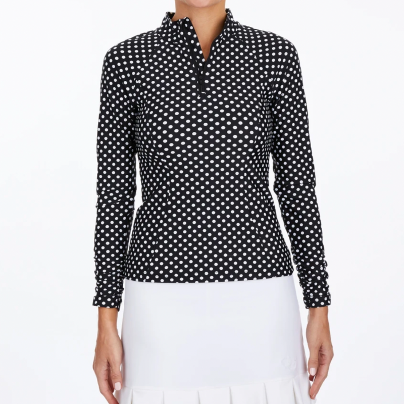 Tzu Tzu Sara L/S Top - Black Dotty