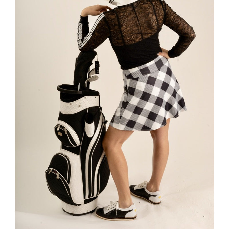 Foray Golf Club Circle Skirt - White/Black Check Print