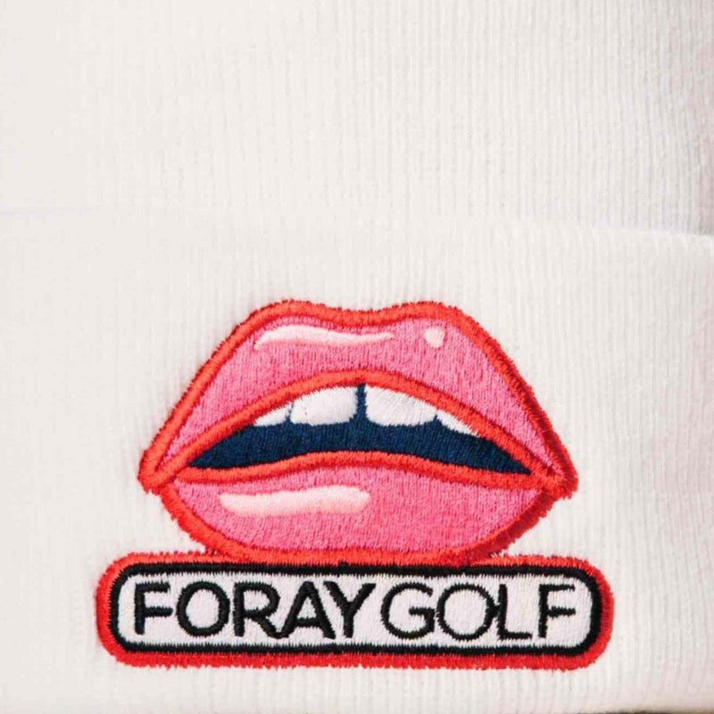 Foray Golf Lips Beanie - White