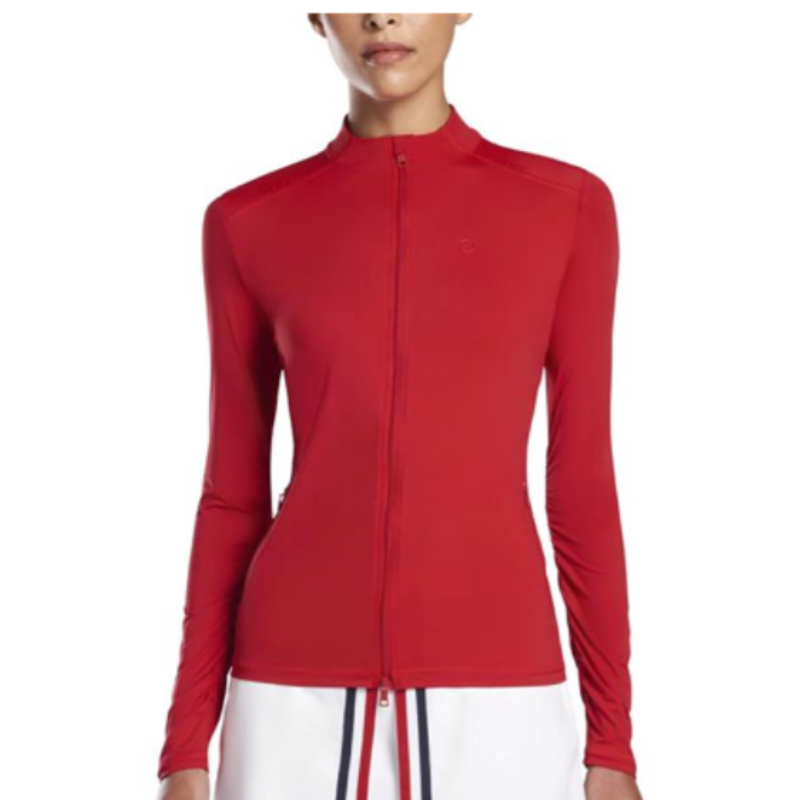 G/FORE Featherweight Full Zip L/S Top - Cherry-Open Court